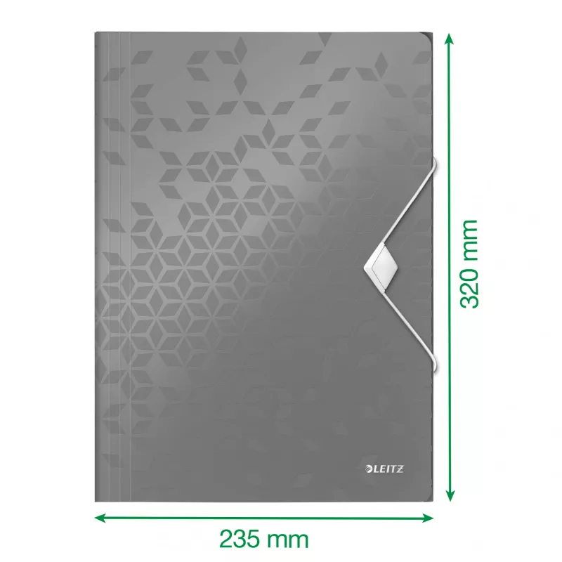 Leitz 3-Klappen-Mappe WOW PP A4, Klappmappe, A4, Polypropylen (PP), Schwarz, Quer-/Hochformat, 150 Blatt