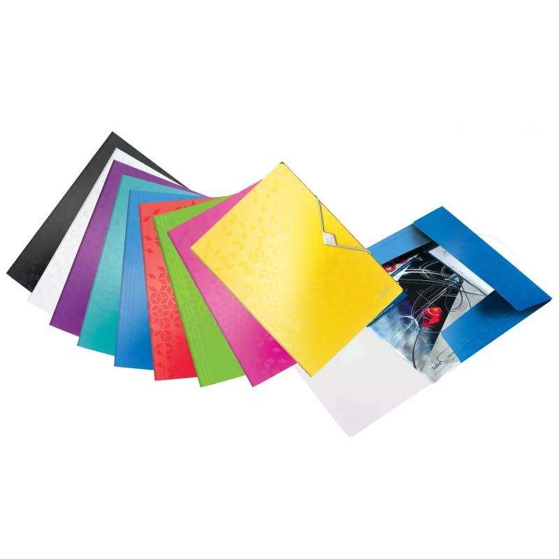 Leitz 3-Klappen-Mappe WOW PP A4, Klappmappe, A4, Polypropylen (PP), Schwarz, Quer-/Hochformat, 150 Blatt
