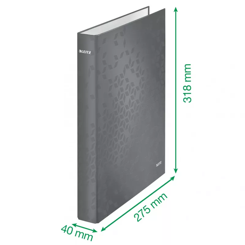 Leitz Ringbinder WOW Laminierter A4+ 2DR/25mm, A4+, D-Ring, Karton, Grün, 250 Blatt, 80 g/m²
