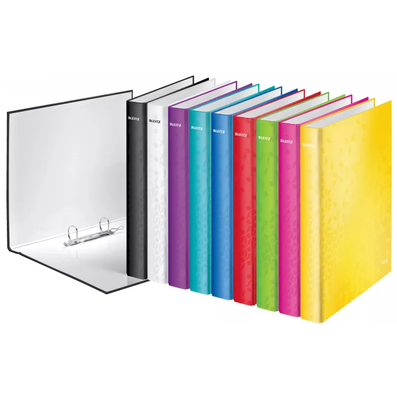 Leitz Ringbinder WOW Laminierter A4+ 2DR/25mm, A4+, D-Ring, Karton, Grün, 250 Blatt, 80 g/m²
