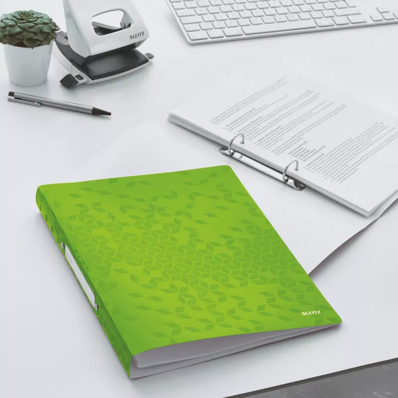 Leitz Ringbinder WOW PP A4 2RR/25mm, A4, Rundring, Polypropylen (PP), Grün, 190 Blatt, 80 g/m²