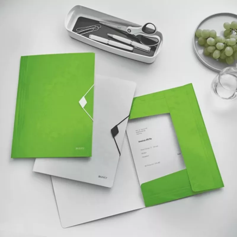 Leitz 3-Klappen-Mappe WOW PP A4, A4, Polypropylen (PP), Grün, Hochformat, 150 Blatt, 80 g/m²