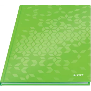 Leitz Notebook WOW A4 kariert mit Hardcover 90 g/m², 80 Blatt, Muster, Grün, A4, 80 Blatt, 80 g/m², kariertes Papier