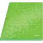 Leitz Notebook WOW A4 kariert mit Hardcover 90 g/m², 80 Blatt, Muster, Grün, A4, 80 Blatt, 80 g/m², kariertes Papier