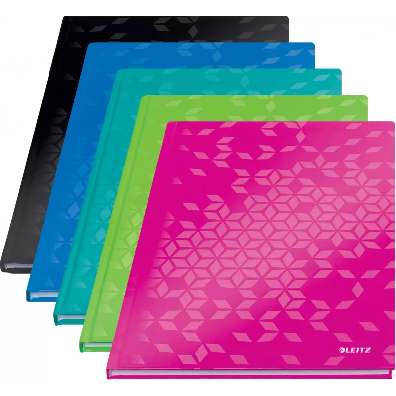 Leitz Notebook WOW A4 kariert mit Hardcover 90 g/m², 80 Blatt, Muster, Grün, A4, 80 Blatt, 80 g/m², kariertes Papier