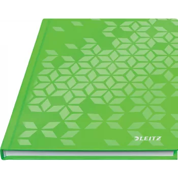 Leitz WOW Notizbuch A5 kariert mit Hardcover, Muster, Grün, A5, 80 Blatt, 80 g/m², kariert