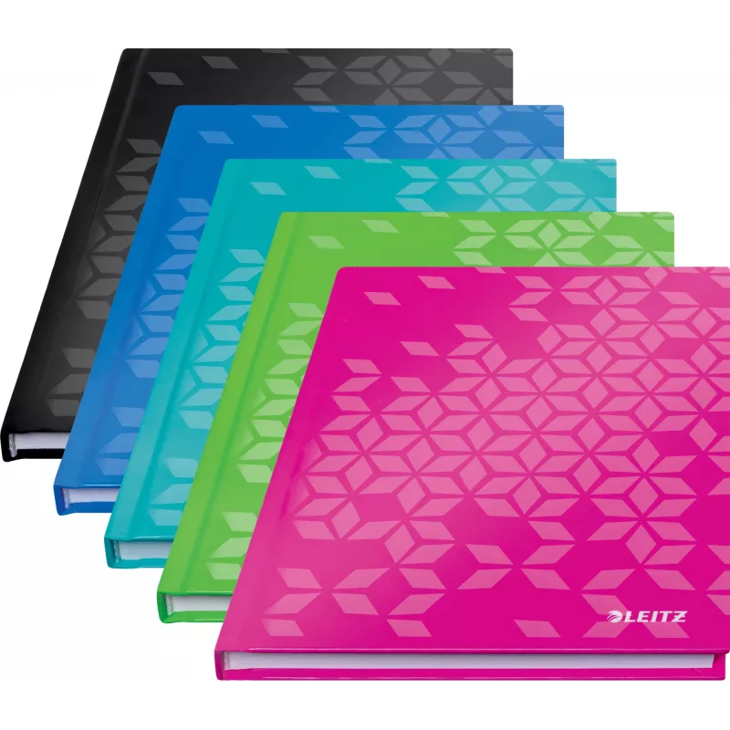 Leitz WOW Notizbuch A5 kariert mit Hardcover, Muster, Grün, A5, 80 Blatt, 80 g/m², kariert
