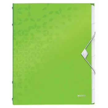 Leitz Divider Book WOW PP 6 Tabs, herkömmlicher Aktenordner, A4, Polypropylen (PP), Grün, glänzend, 200 Blatt