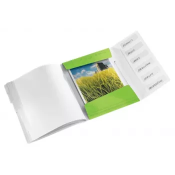 Leitz Divider Book WOW PP 6 Tabs, herkömmlicher Aktenordner, A4, Polypropylen (PP), Grün, glänzend, 200 Blatt