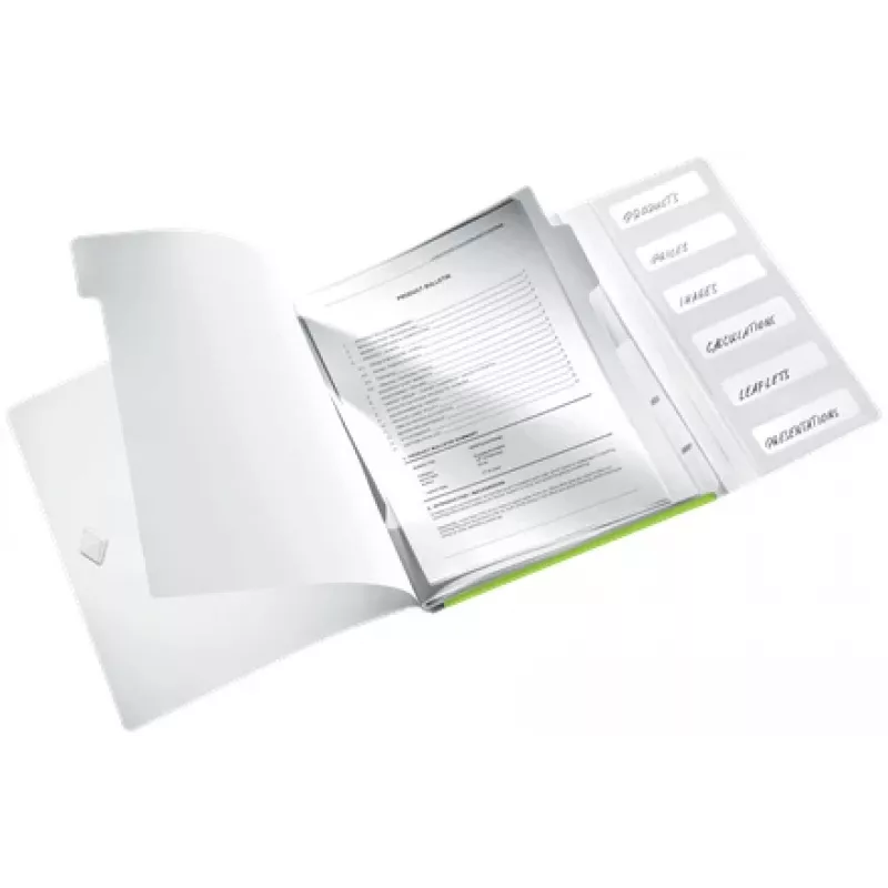 Leitz Divider Book WOW PP 6 Tabs, herkömmlicher Aktenordner, A4, Polypropylen (PP), Grün, glänzend, 200 Blatt
