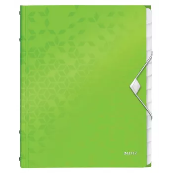 Leitz WOW PP Trennblätter-Buch, 12 Fächer, A4, Polypropylen (PP), Grün, 200 Blatt, 80 g/m², 265 mm
