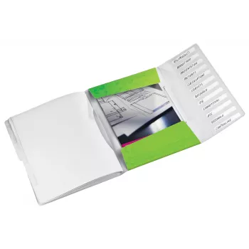 Leitz WOW PP Trennblätter-Buch, 12 Fächer, A4, Polypropylen (PP), Grün, 200 Blatt, 80 g/m², 265 mm