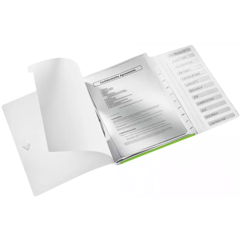Leitz WOW PP Trennblätter-Buch, 12 Fächer, A4, Polypropylen (PP), Grün, 200 Blatt, 80 g/m², 265 mm