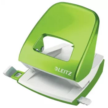 Leitz Locher WOW 5008 Metall 2-fach / 30 Blatt, 30 Blatt, Grün, Metall, Kunststoff, 8 cm, 5,5 mm, A4, A5, A6, Folio, US-Quart, 8 x 8 x 8 cm