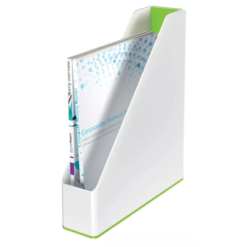 Leitz Zeitschriftensammler WOW Dual Colour, Grün, Weiß, Kunststoff, A4, 73 mm, 318 mm, 272 mm