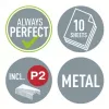 Leitz Stapler & Locher Set Mini WOW, 10 Blatt, Grün, P2, Metall, Kunststoff, 3,5 cm, 100 Heftklammern