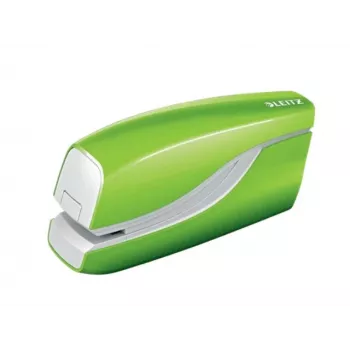 Leitz NeXXt Heftgerät batteriebetrieben WOW 5566, 10 Blatt, Frontlader, 1 cm, Kunststoff, Grün, Batterie