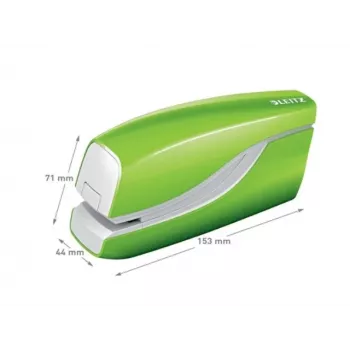 Leitz NeXXt Heftgerät batteriebetrieben WOW 5566, 10 Blatt, Frontlader, 1 cm, Kunststoff, Grün, Batterie