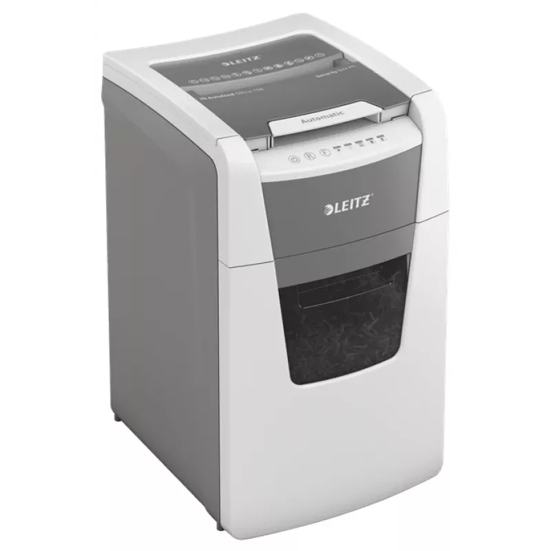 Leitz IQ Autofeed Office 150 Automatischer Papierschredder P5, Mikroschnitt, 22 cm, 2 x 15 mm, 44 L, 500 Blatt, 55 dB