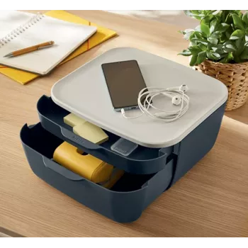 Leitz Cosy Schubladenschrank, 2 Schubladen, Polystyrol (PS), Schwarz, Weiß, 1 Stück, 251 mm, 143 mm