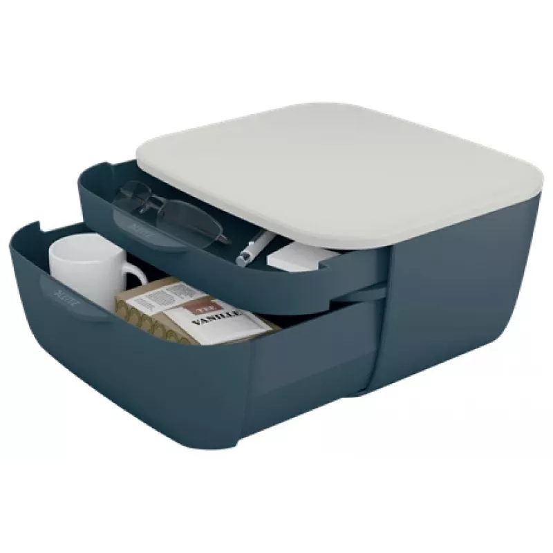 Leitz Cosy Schubladenschrank, 2 Schubladen, Polystyrol (PS), Schwarz, Weiß, 1 Stück, 251 mm, 143 mm