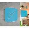 Leitz Cosy Silent Glas-Wanduhr, quadratisch, blau, 300 mm, 300 mm, 40 mm, 1,6 kg