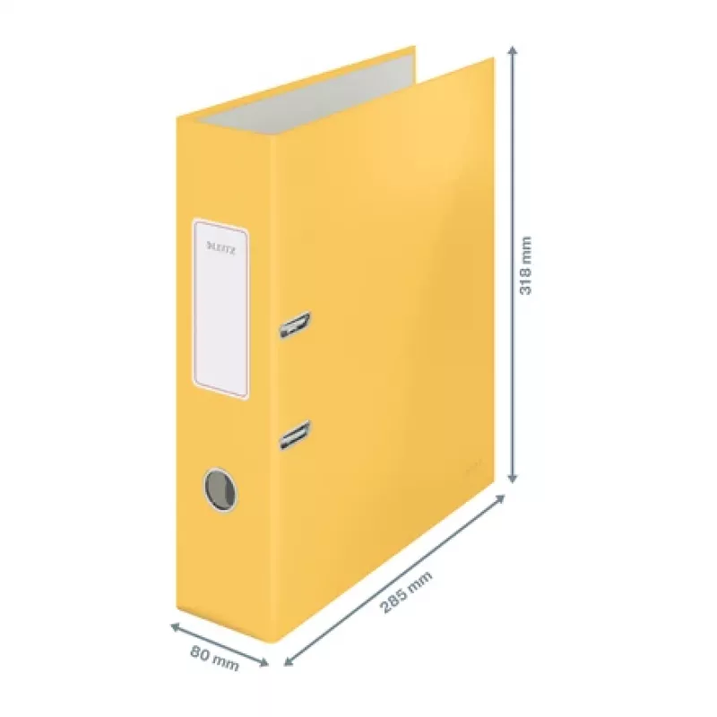 Leitz 180° Cosy Hebelordner Soft Touch 80 mm, A4, Karton, Gelb, Texturierte Oberfläche, 600 Blatt, 80 g/m²