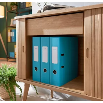 Leitz 180° Cosy Hebelordner Soft Touch 80mm, A4, Karton, Blau, strukturierte Oberfläche, 600 Blatt, 80 g/m²