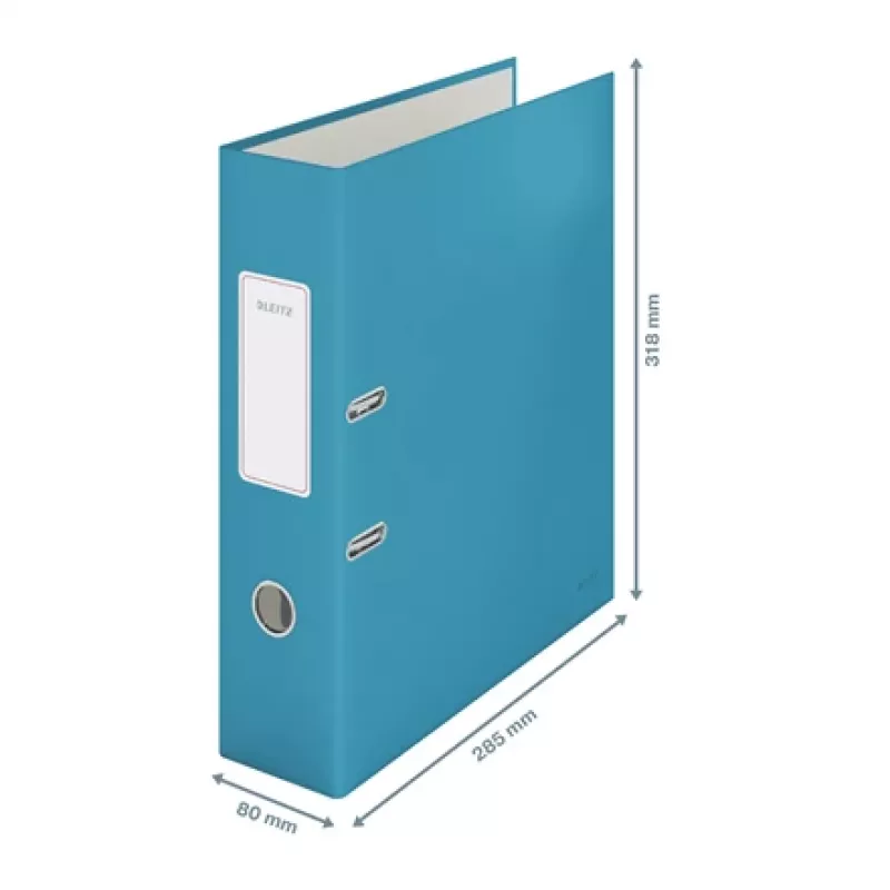 Leitz 180° Cosy Hebelordner Soft Touch 80mm, A4, Karton, Blau, strukturierte Oberfläche, 600 Blatt, 80 g/m²