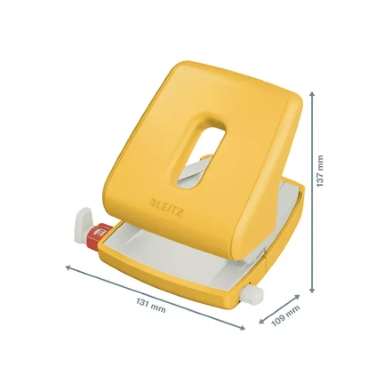 Leitz Cosy Locher 2-fach 30 Blatt, Gelb, Kunststoff, 8 cm, 5,5 mm, A4