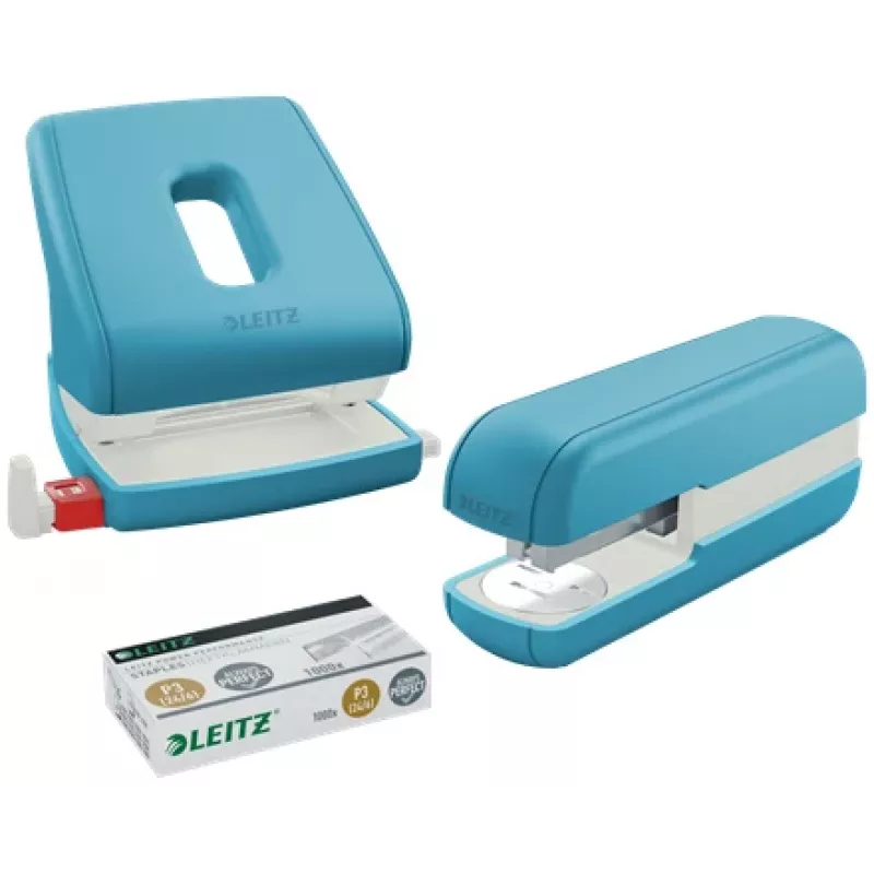 Leitz Cosy Locher 2-fach 30 Blatt, 30 Blätter, Blau, Kunststoff, 8 cm, 5,5 mm, A4