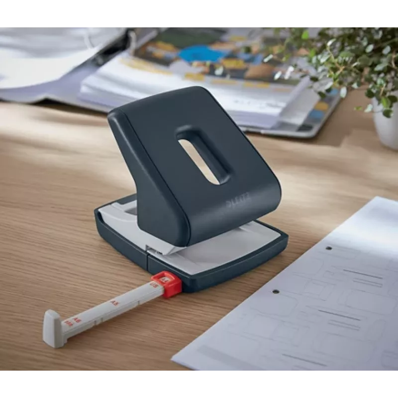 Leitz Cosy Locher 2-fach 30 Blatt, 30 Blatt, Schwarz, Kunststoff, 8 cm, 5,5 mm, A4, A5, A6, Folio, US-Quart, 8 x 8 x 8 cm