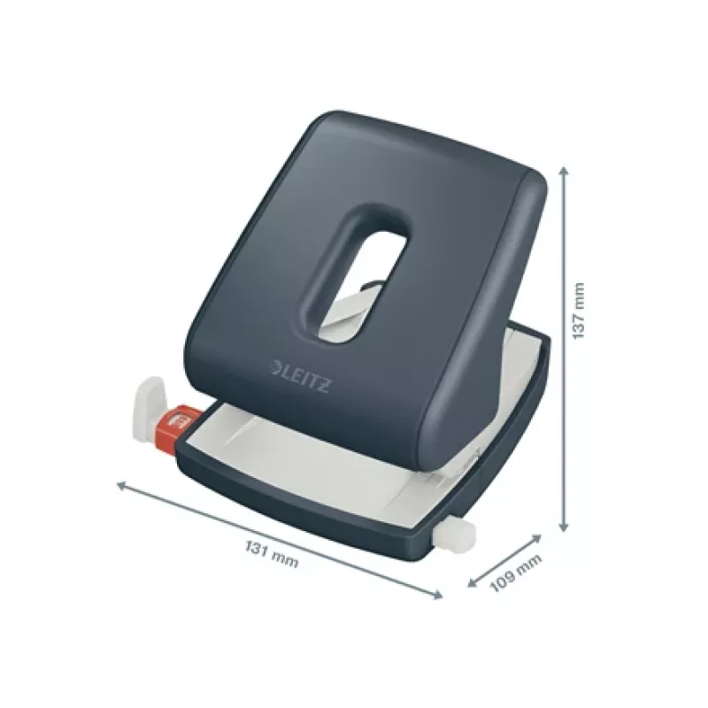 Leitz Cosy Locher 2-fach 30 Blatt, 30 Blatt, Schwarz, Kunststoff, 8 cm, 5,5 mm, A4, A5, A6, Folio, US-Quart, 8 x 8 x 8 cm