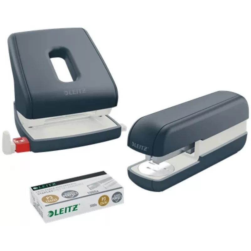 Leitz Cosy Locher 2-fach 30 Blatt, 30 Blatt, Schwarz, Kunststoff, 8 cm, 5,5 mm, A4, A5, A6, Folio, US-Quart, 8 x 8 x 8 cm