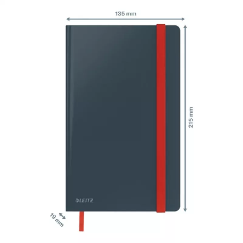Leitz Cosy Notebook Soft Touch liniert mit Hardcover, Einfarbig, Schwarz, A5, 80 Blatt, Matt, 100 g/m²