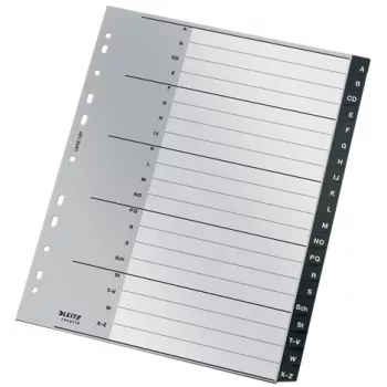 Leitz 12070000 Tab-Register Alphabetisches Tab-Register Polypropylen (PP) Schwarz, Weiß