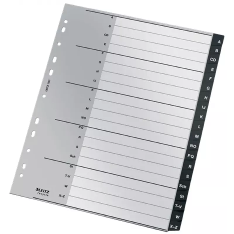Leitz 12070000 Tab-Register Alphabetisches Tab-Register Polypropylen (PP) Schwarz, Weiß