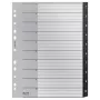Leitz Recycle Index, PP, extrabreit, numerisches Register, Polypropylen (PP), Schwarz, Weiß, Hochformat, A4 Maxi, 160 g/m²