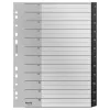 Leitz Recycle Index, PP, extrabreit, numerisches Register, Polypropylen (PP), Schwarz, Weiß, Hochformat, A4 Maxi, 160 g/m²