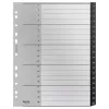 Leitz Recycle Index, PP, extrabreit, numerisches Tab-Register, Polypropylen (PP), Schwarz, Weiß, A4 Maxi, 160 g/m², 238 mm