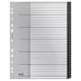 Leitz Recycle Index, PP, extrabreit, numerisches Tab-Register, Polypropylen (PP), Schwarz, Weiß, Hochformat, A4 Maxi, 160 g/m²