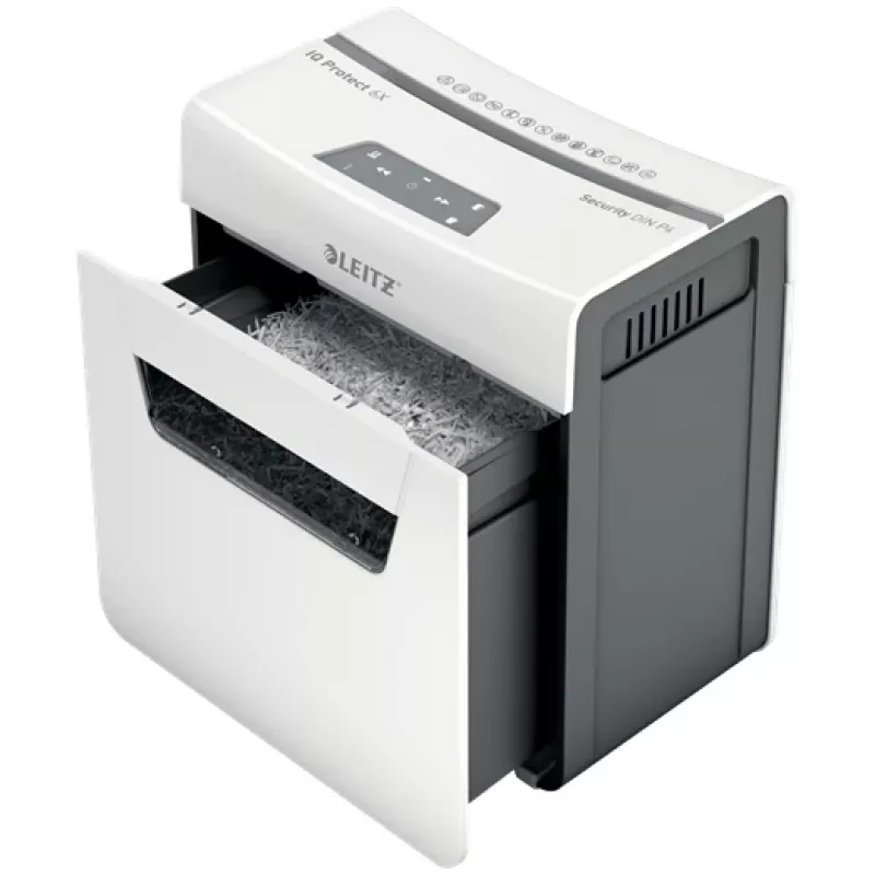 Leitz IQ Protect Premium Aktenvernichter 6X P4, 4 x 40 mm, 10 L, 100 Blatt, 55 dB, Touch, 6 Blatt