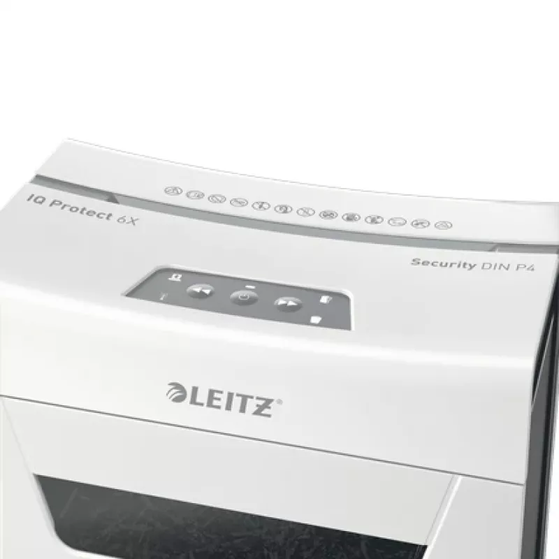 Leitz IQ Protect Premium Aktenvernichter 6X P4, 4 x 40 mm, 10 L, 100 Blatt, 55 dB, Touch, 6 Blatt