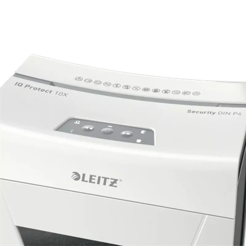 Leitz IQ Protect Premium Aktenvernichter 10X P4, 4 x 40 mm, 18 L, 150 Blatt, 55 dB, Touch, 10 Blatt