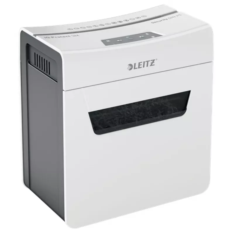 Leitz IQ Protect Premium Papierschredder 3M P5, Mikroschnitt, 2 x 15 mm, 10 L, 125 Blatt, 55 dB, Touch