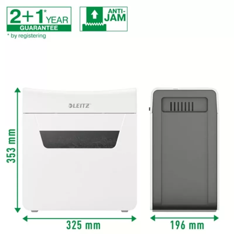Leitz IQ Protect Premium Papierschredder 3M P5, Mikroschnitt, 2 x 15 mm, 10 L, 125 Blatt, 55 dB, Touch