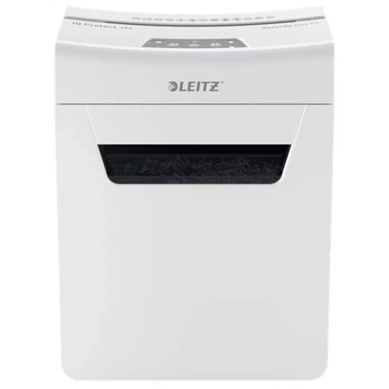 Leitz IQ Protect Premium Papierschredder 4M P5, Mikroschnitt, 2 x 15 mm, 14 L, 150 Blatt, 55 dB, Touch