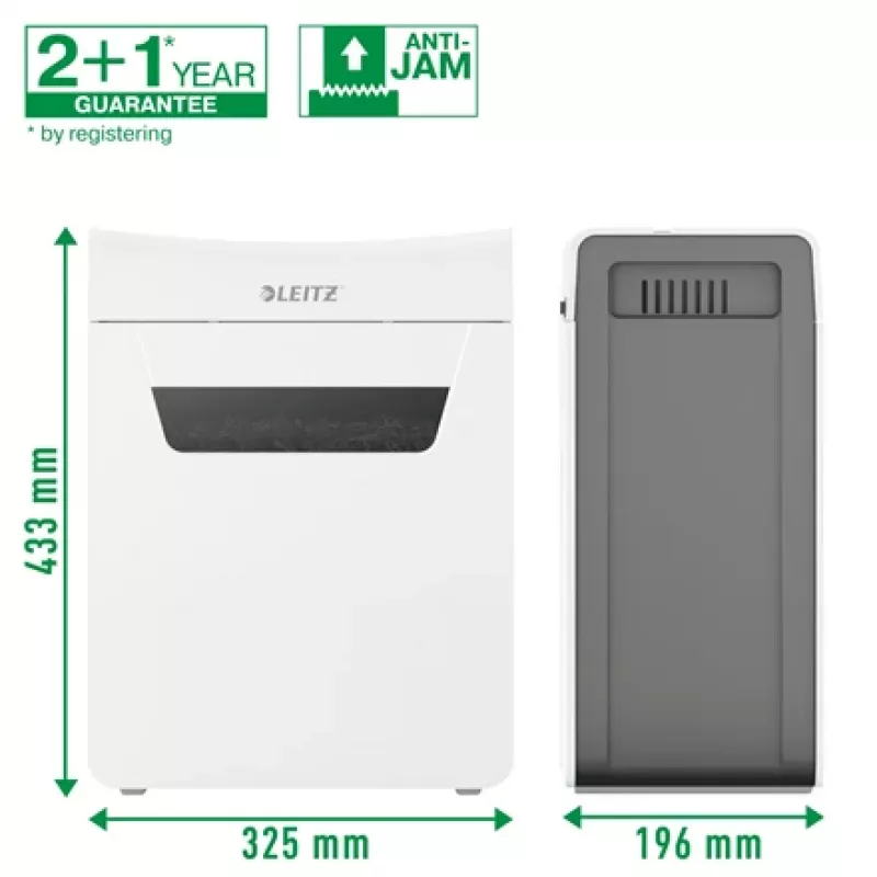 Leitz IQ Protect Premium Papierschredder 4M P5, Mikroschnitt, 2 x 15 mm, 14 L, 150 Blatt, 55 dB, Touch