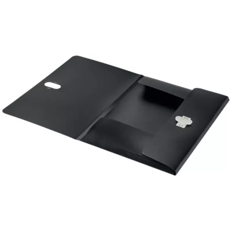 Leitz Recycle 3-Klappen-Mappe, Unterschriftenmappe, A4, Polypropylen (PP), Schwarz, Matt, 150 Blatt