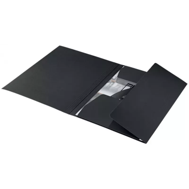 Leitz Recycle Card 3-Flap Folder, herkömmlicher Aktenordner, A4, Karton, Schwarz, Matt, 250 Blatt